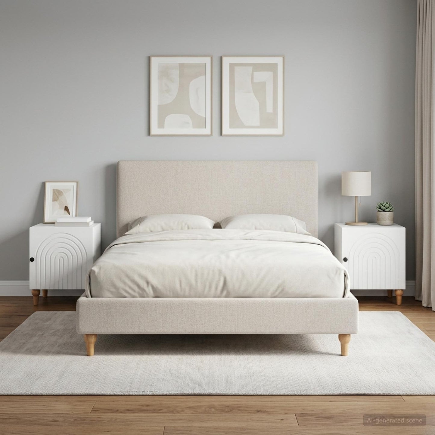 vidaXL Bedside Cabinet 2 pcs White 43 x 34.5 x 50 cm Engineered Wood