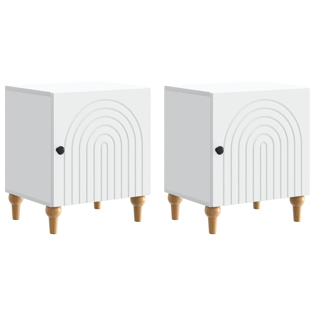vidaXL Bedside Cabinet 2 pcs White 43 x 34.5 x 50 cm Engineered Wood