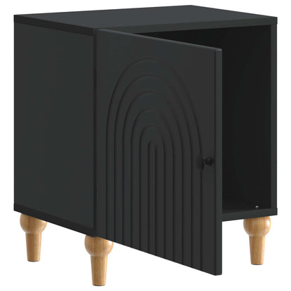 vidaXL Bedside Cabinet Black 43 x 34.5 x 50 cm Engineered Wood