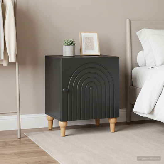 vidaXL Bedside Cabinet 2 pcs Black 43 x 34.5 x 50 cm Engineered Wood