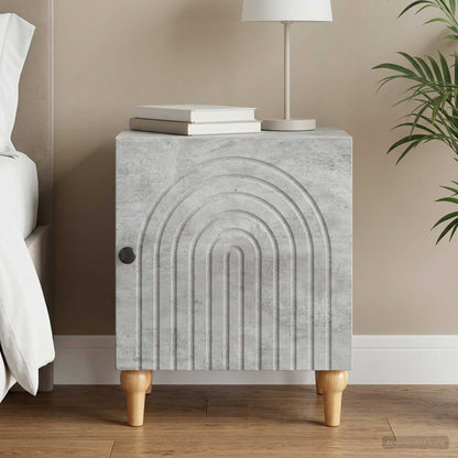 vidaXL Bedside Cabinet Concrete Grey 43 x 34.5 x 50 cm Engineered Wood