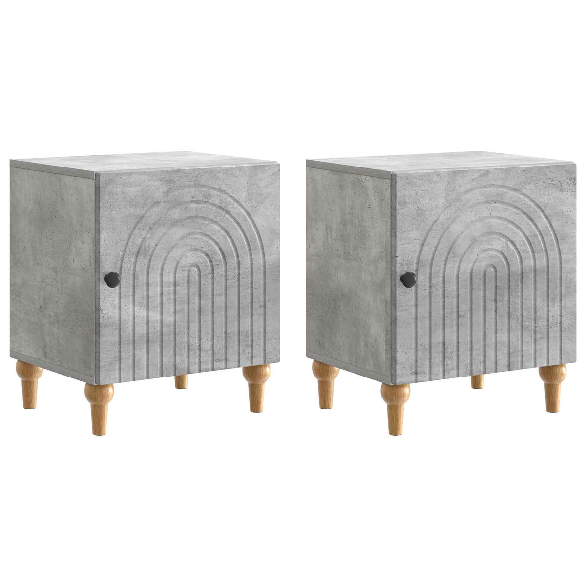 vidaXL Bedside Cabinet 2 pcs Concrete Grey 43 x 34.5 x 50 cm