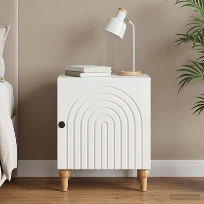 vidaXL Bedside Cabinet High Gloss White 43 x 34.5 x 50 cm