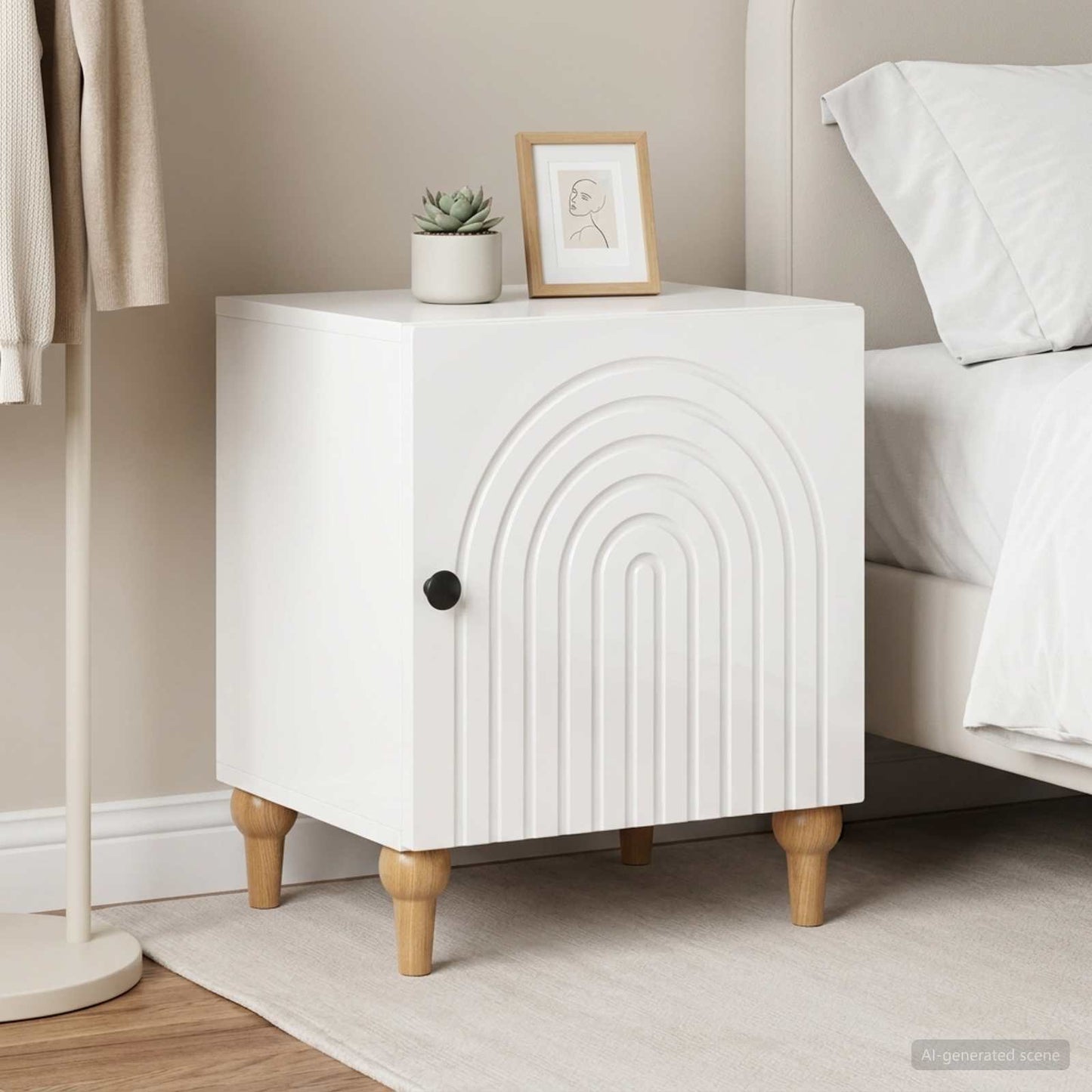 vidaXL Bedside Cabinet 2 pcs High Gloss White 43 x 34.5 x 50 cm