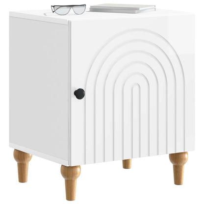 vidaXL Bedside Cabinet 2 pcs High Gloss White 43 x 34.5 x 50 cm