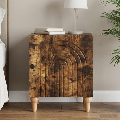vidaXL Bedside Cabinet Smoked Oak 43 x 34.5 x 50 cm Engineered Wood