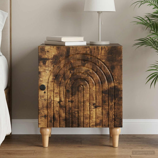 vidaXL Bedside Cabinet Smoked Oak 43 x 34.5 x 50 cm Engineered Wood