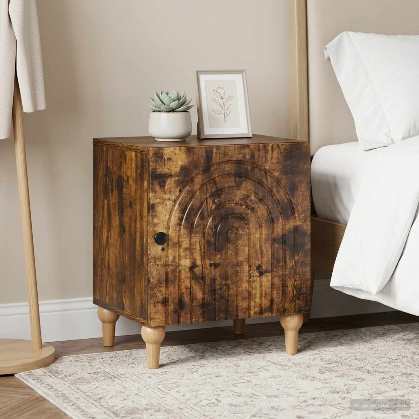 vidaXL Bedside Cabinet 2 pcs Smoked Oak 43 x 34.5 x 50 cm