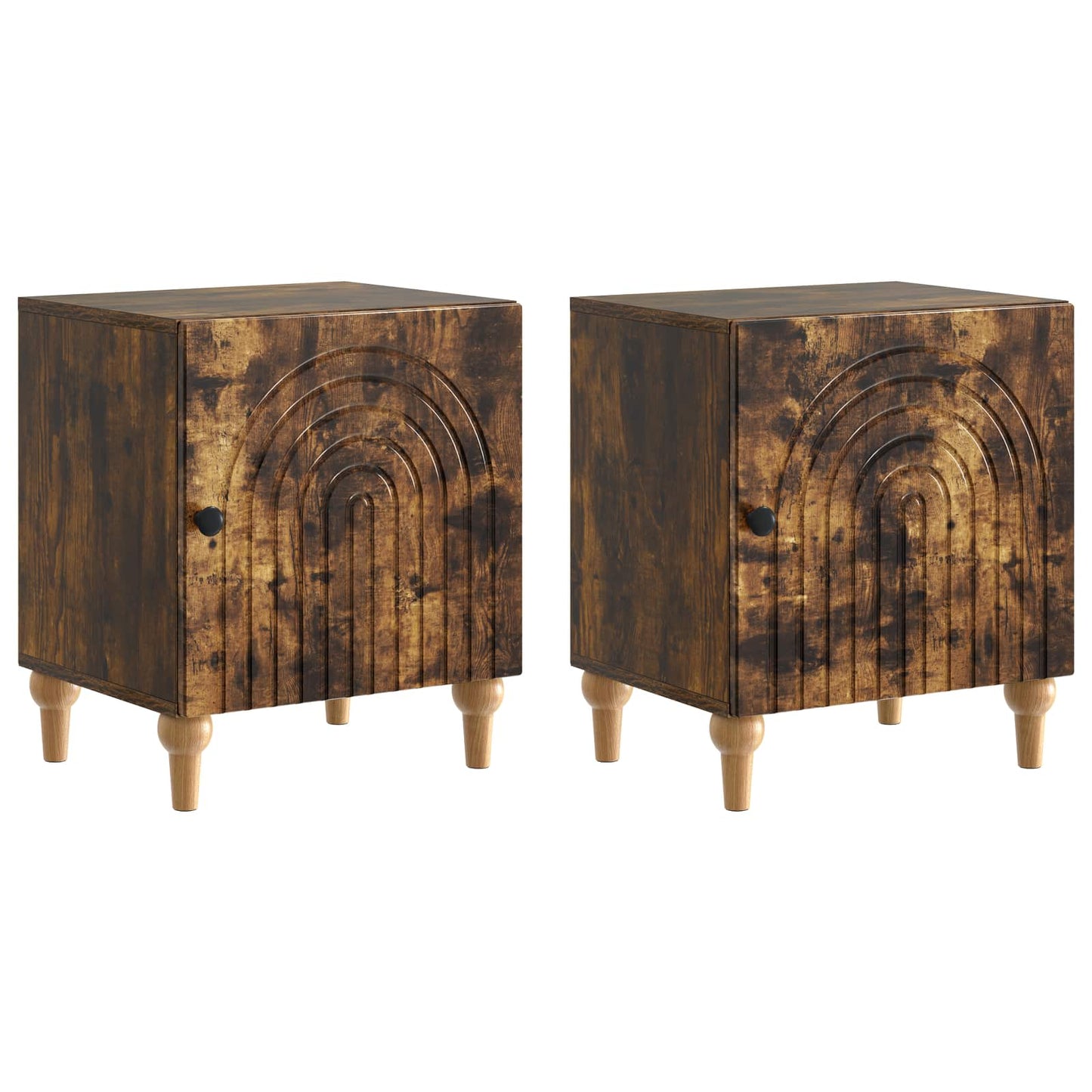 vidaXL Bedside Cabinet 2 pcs Smoked Oak 43 x 34.5 x 50 cm