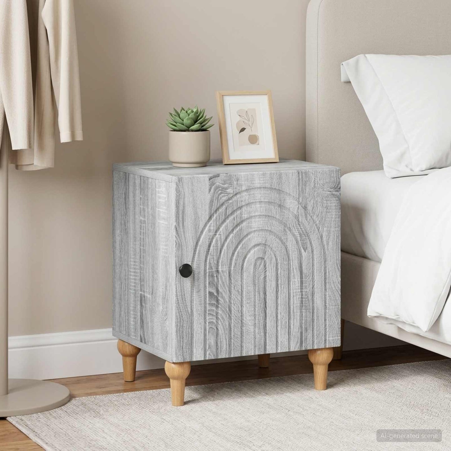 vidaXL Bedside Cabinet 2 pcs Grey Sonoma 43 x 34.5 x 50 cm
