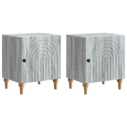 vidaXL Bedside Cabinet 2 pcs Grey Sonoma 43 x 34.5 x 50 cm