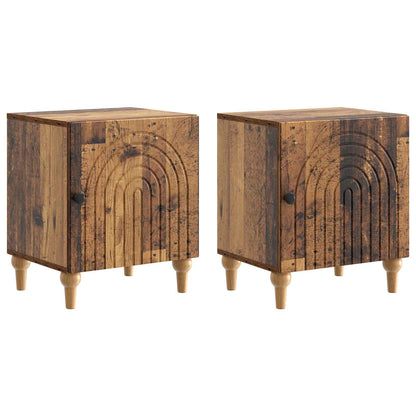 vidaXL Bedside Cabinet 2 pcs Old Wood 43 x 34.5 x 50 cm