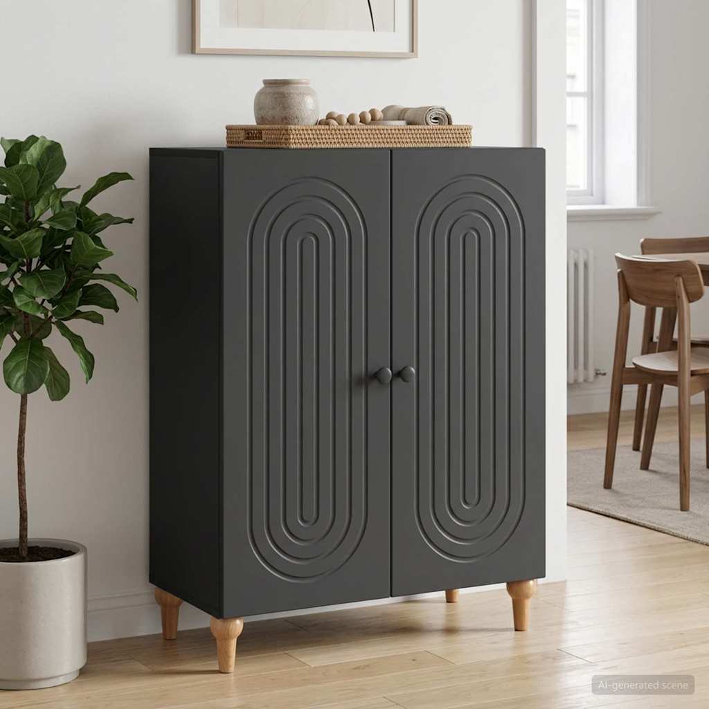 vidaXL Sideboard Black 66 x 34.5 x 90 cm Engineered Wood