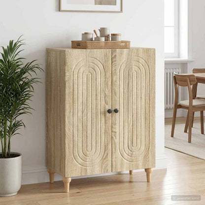 vidaXL Sideboard Sonoma Oak 66 x 34.5 x 90 cm Engineered Wood