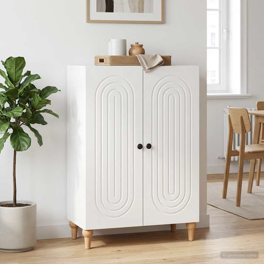 vidaXL Sideboard High Gloss White 66 x 34.5 x 90 cm Engineered Wood