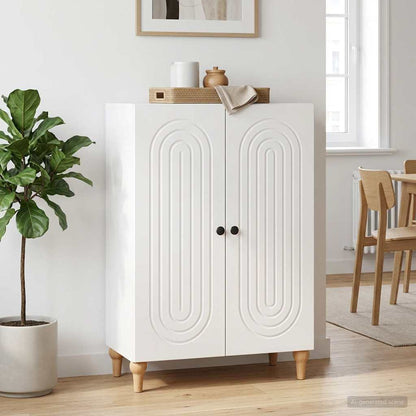 vidaXL Sideboard High Gloss White 66 x 34.5 x 90 cm Engineered Wood