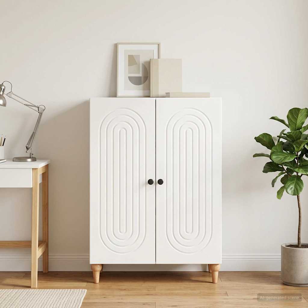 vidaXL Sideboard High Gloss White 66 x 34.5 x 90 cm Engineered Wood