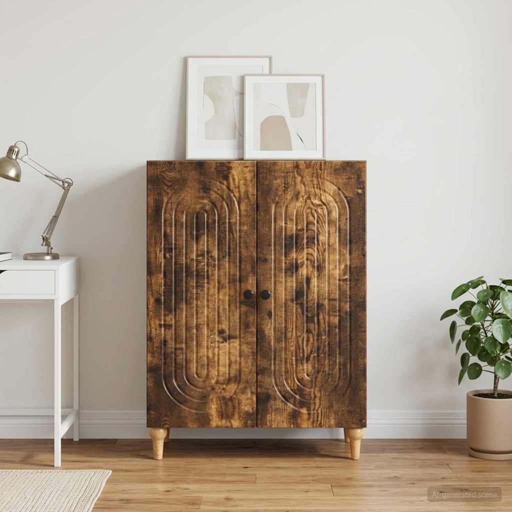 vidaXL Sideboard Smoked Oak 66 x 34.5 x 90 cm Engineered Wood