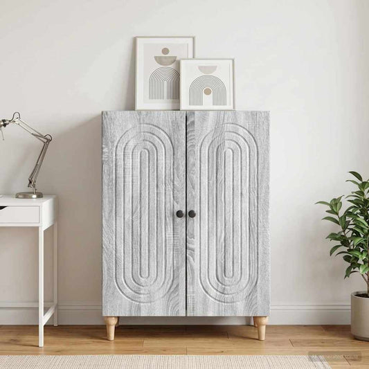 vidaXL Sideboard Grey Sonoma 66 x 34.5 x 90 cm Engineered Wood