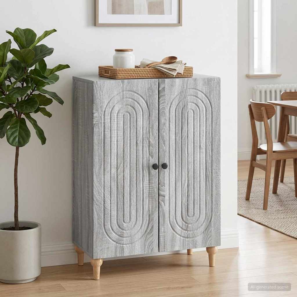 vidaXL Sideboard Grey Sonoma 66 x 34.5 x 90 cm Engineered Wood