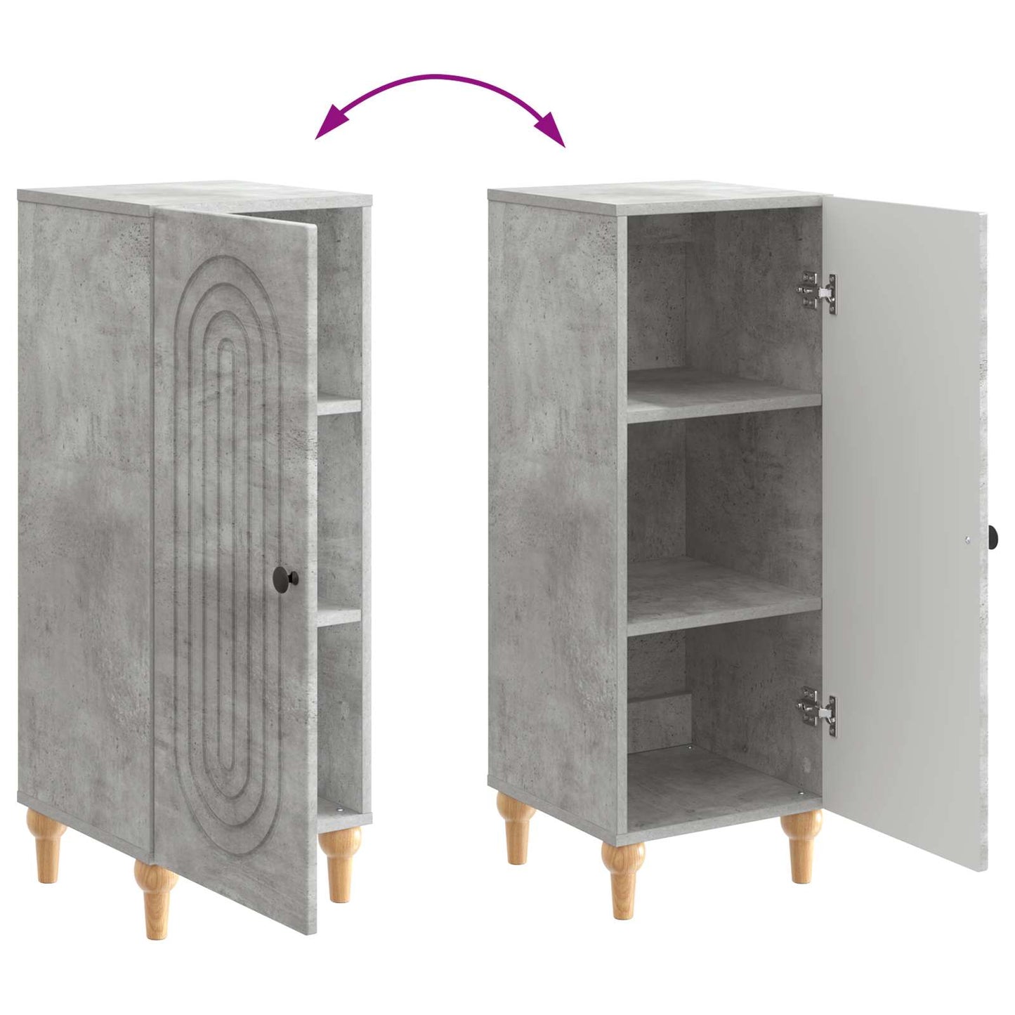 vidaXL Sideboard Concrete Grey 33 x 34.5 x 90 cm Engineered Wood