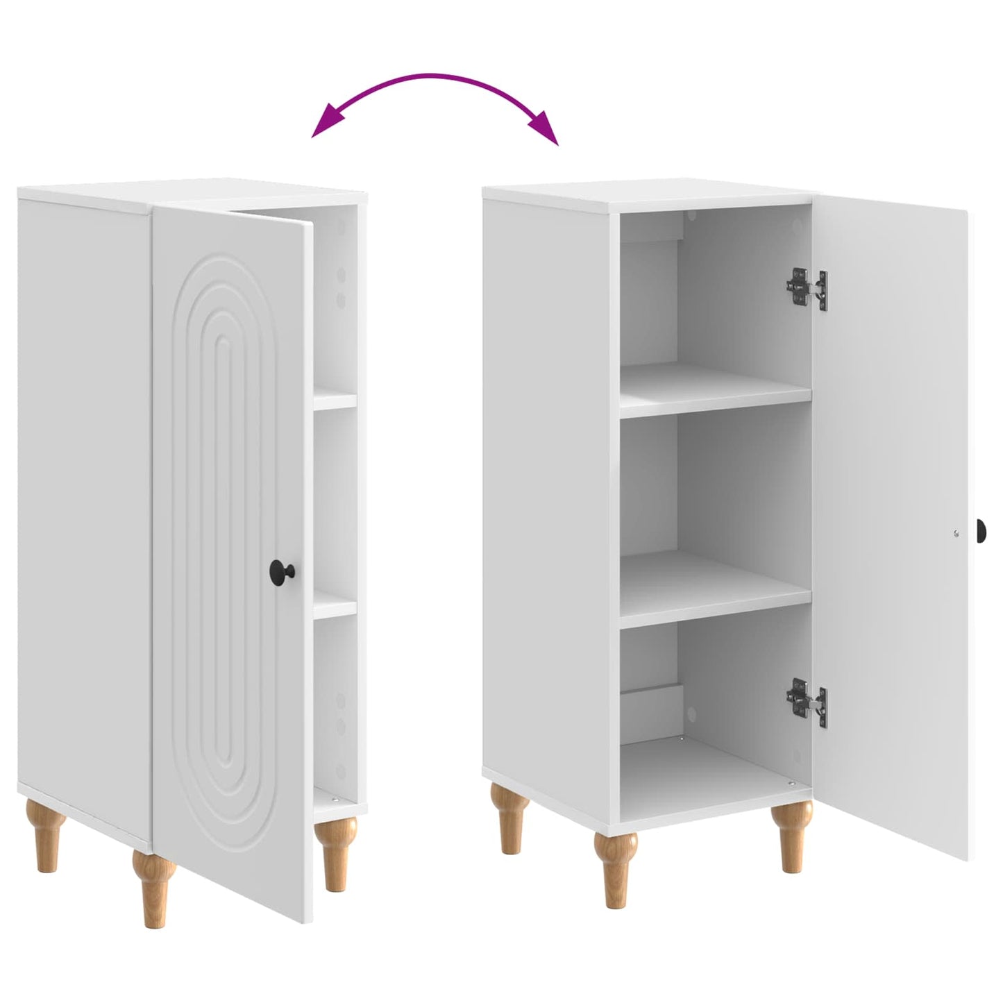 vidaXL Sideboard High Gloss White 33 x 34.5 x 90 cm Engineered Wood