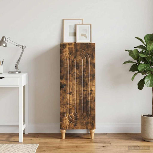 vidaXL Sideboard Smoked Oak 33 x 34.5 x 90 cm Engineered Wood