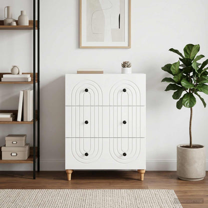 vidaXL Drawer Cabinet White 66 x 34.5 x 90 cm Engineered Wood