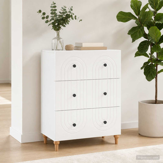 vidaXL Drawer Cabinet White 66 x 34.5 x 90 cm Engineered Wood