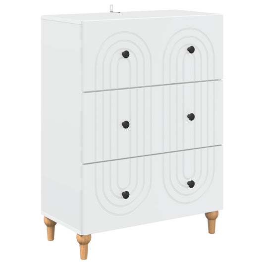 vidaXL Drawer Cabinet White 66 x 34.5 x 90 cm Engineered Wood