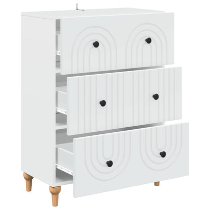 vidaXL Drawer Cabinet White 66 x 34.5 x 90 cm Engineered Wood