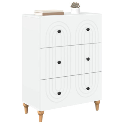 vidaXL Drawer Cabinet White 66 x 34.5 x 90 cm Engineered Wood