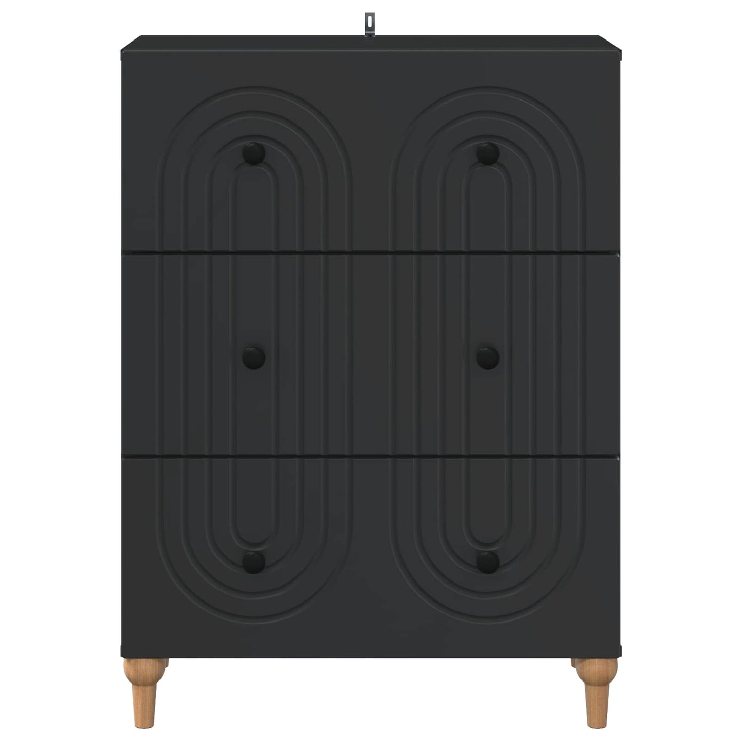 vidaXL Drawer Cabinet Black 66 x 34.5 x 90 cm Engineered Wood