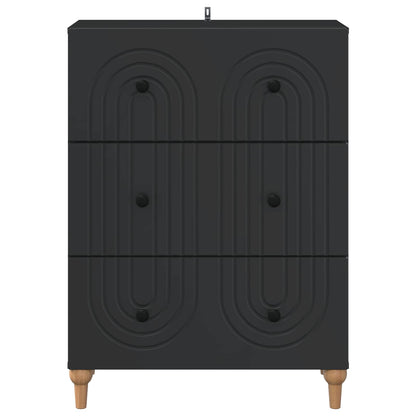 vidaXL Drawer Cabinet Black 66 x 34.5 x 90 cm Engineered Wood