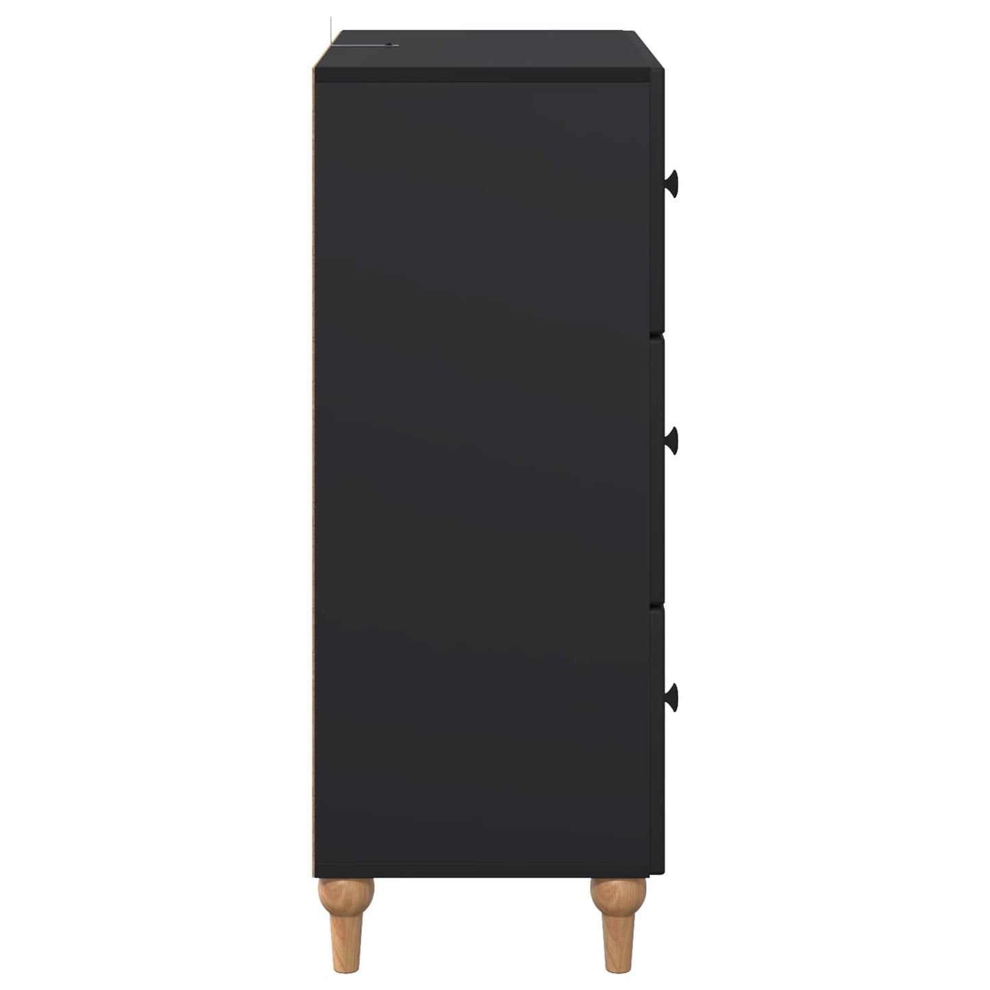 vidaXL Drawer Cabinet Black 66 x 34.5 x 90 cm Engineered Wood