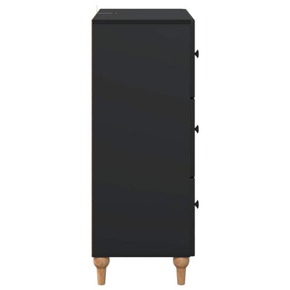 vidaXL Drawer Cabinet Black 66 x 34.5 x 90 cm Engineered Wood