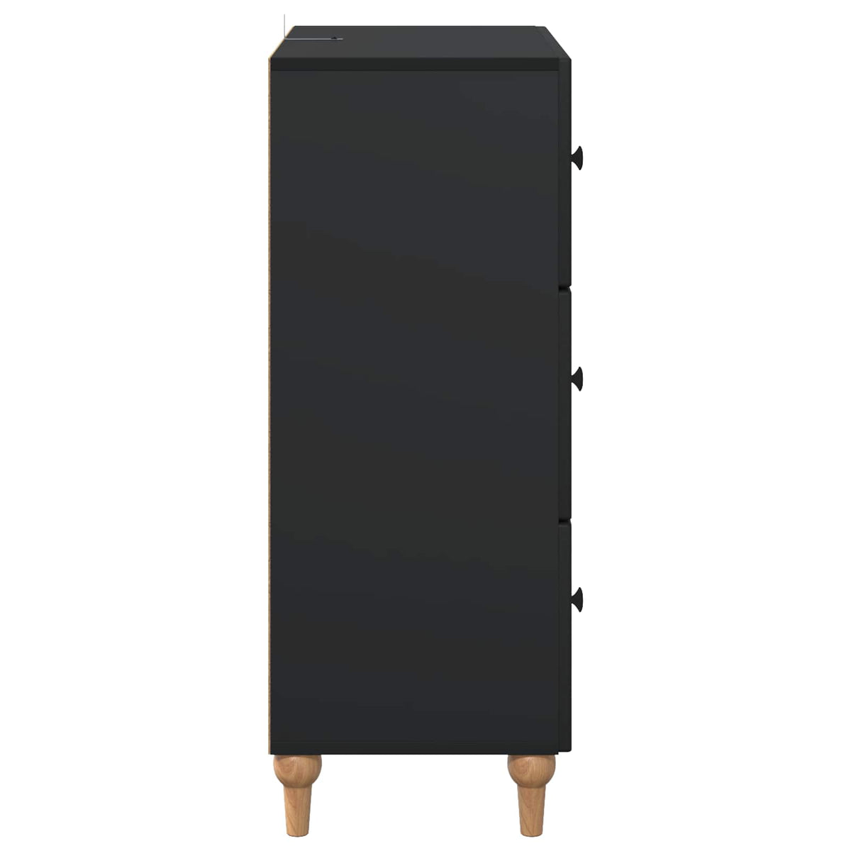 vidaXL Drawer Cabinet Black 66 x 34.5 x 90 cm Engineered Wood