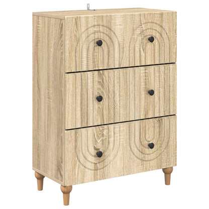 vidaXL Drawer Cabinet Sonoma Oak 66 x 34.5 x 90 cm Engineered Wood