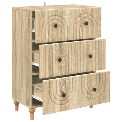 vidaXL Drawer Cabinet Sonoma Oak 66 x 34.5 x 90 cm Engineered Wood
