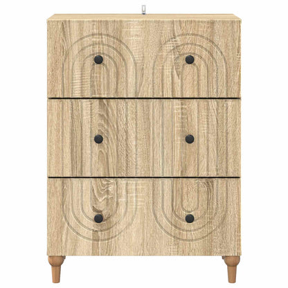 vidaXL Drawer Cabinet Sonoma Oak 66 x 34.5 x 90 cm Engineered Wood