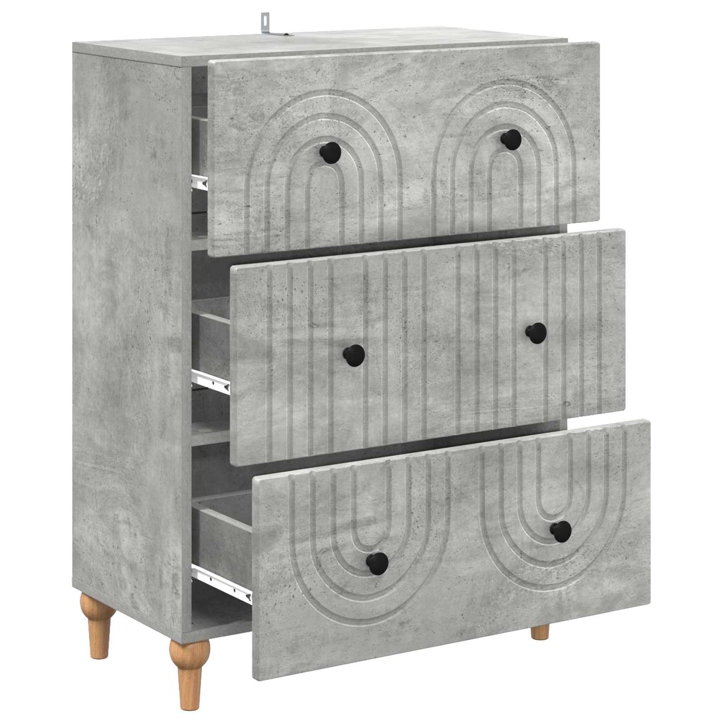 vidaXL Drawer Cabinet Concrete Grey 66 x 34.5 x 90 cm Engineered Wood