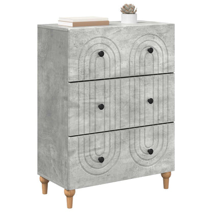 vidaXL Drawer Cabinet Concrete Grey 66 x 34.5 x 90 cm Engineered Wood