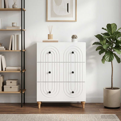 vidaXL Drawer Cabinet High Gloss White 66 x 34.5 x 90 cm