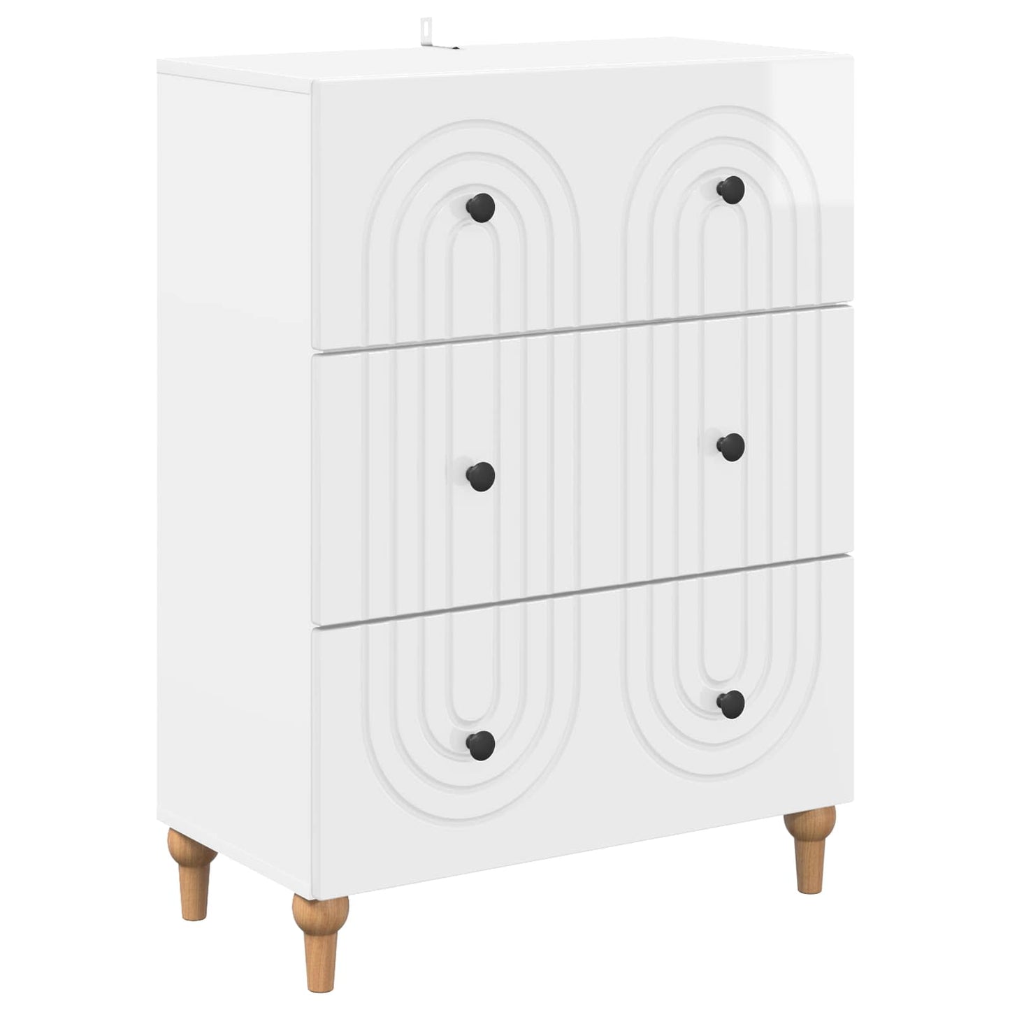vidaXL Drawer Cabinet High Gloss White 66 x 34.5 x 90 cm