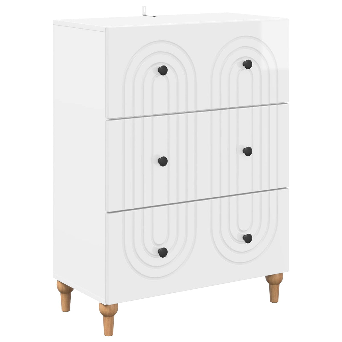 vidaXL Drawer Cabinet High Gloss White 66 x 34.5 x 90 cm
