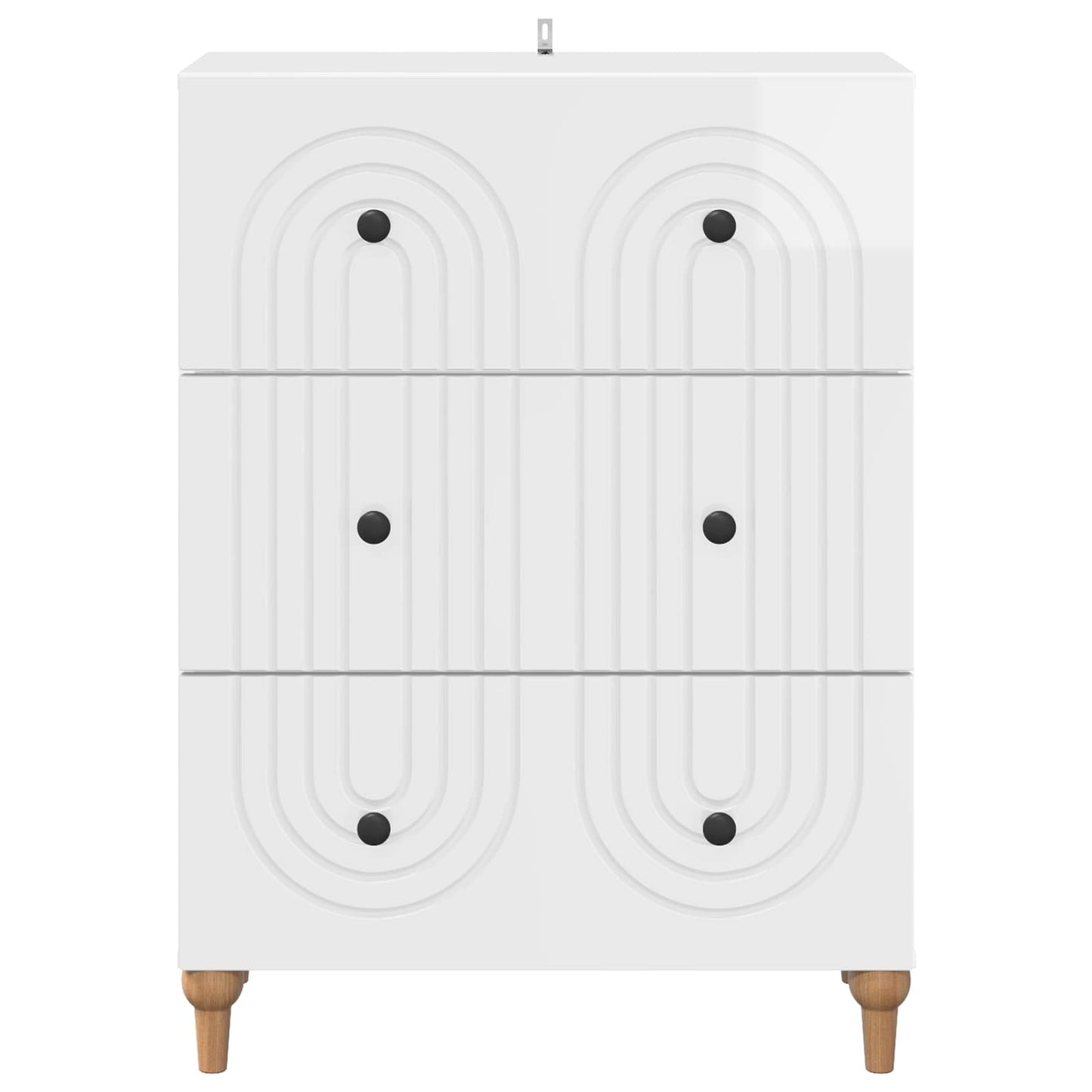 vidaXL Drawer Cabinet High Gloss White 66 x 34.5 x 90 cm