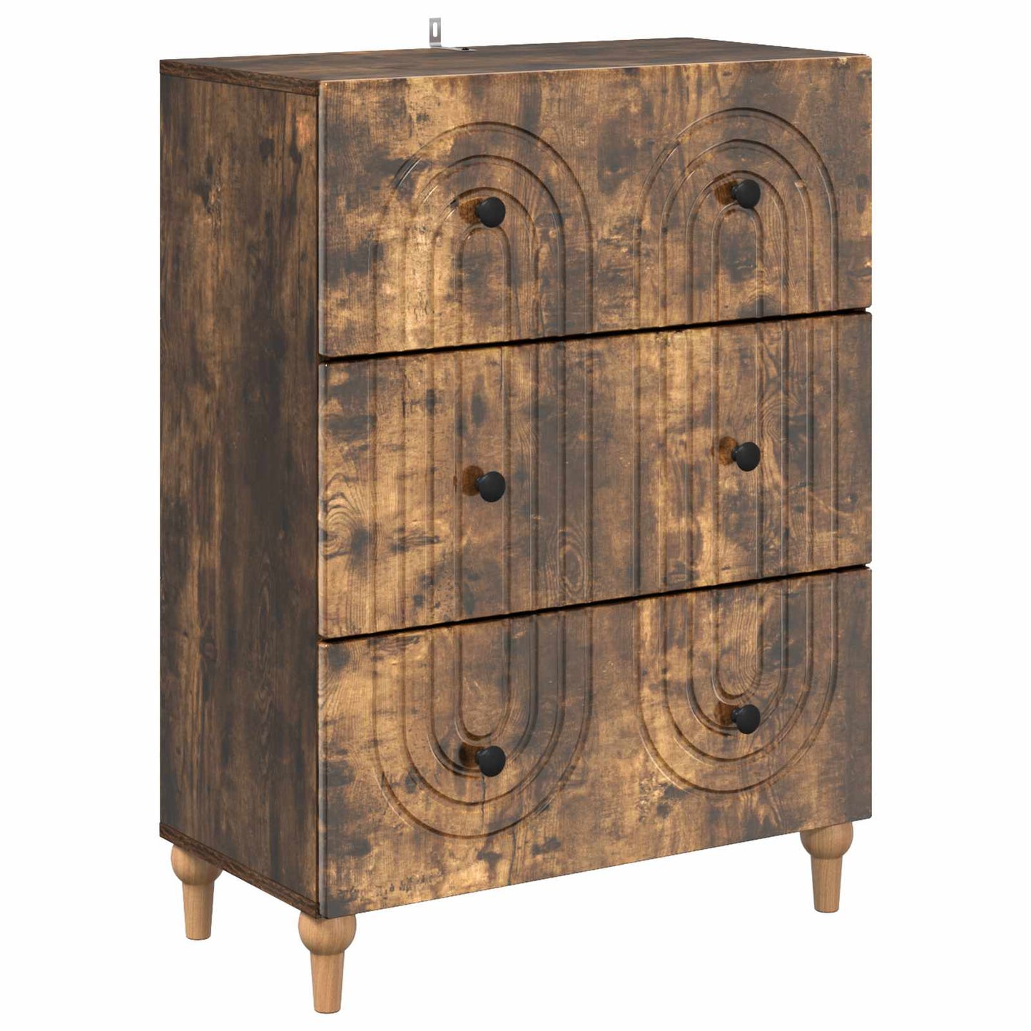 vidaXL Drawer Cabinet Smoked Oak 66 x 34.5 x 90 cm Engineered Wood