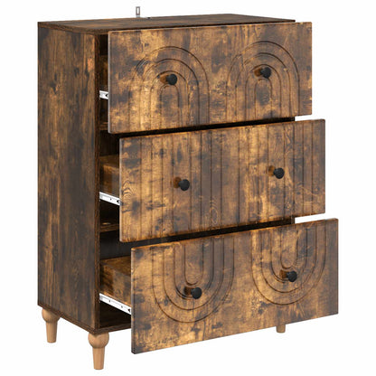 vidaXL Drawer Cabinet Smoked Oak 66 x 34.5 x 90 cm Engineered Wood