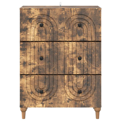 vidaXL Drawer Cabinet Smoked Oak 66 x 34.5 x 90 cm Engineered Wood