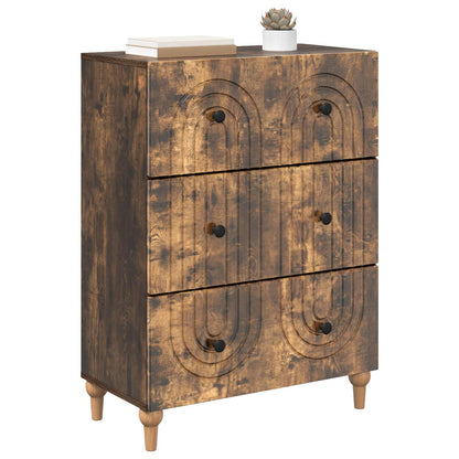vidaXL Drawer Cabinet Smoked Oak 66 x 34.5 x 90 cm Engineered Wood